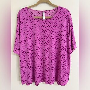 DEAR SCARLETT Pink Polka Dot Relaxed Fit Boyfriend Cuffed Sleeve T-Shirt Size M